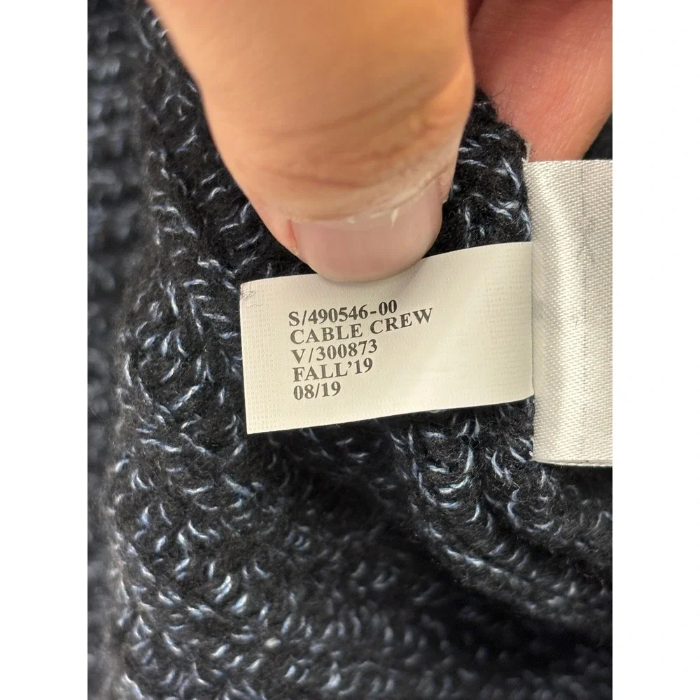 Banana Republic Mens Navy Blue Cable Knit Merino Wool Blend Sweater Medium 2019